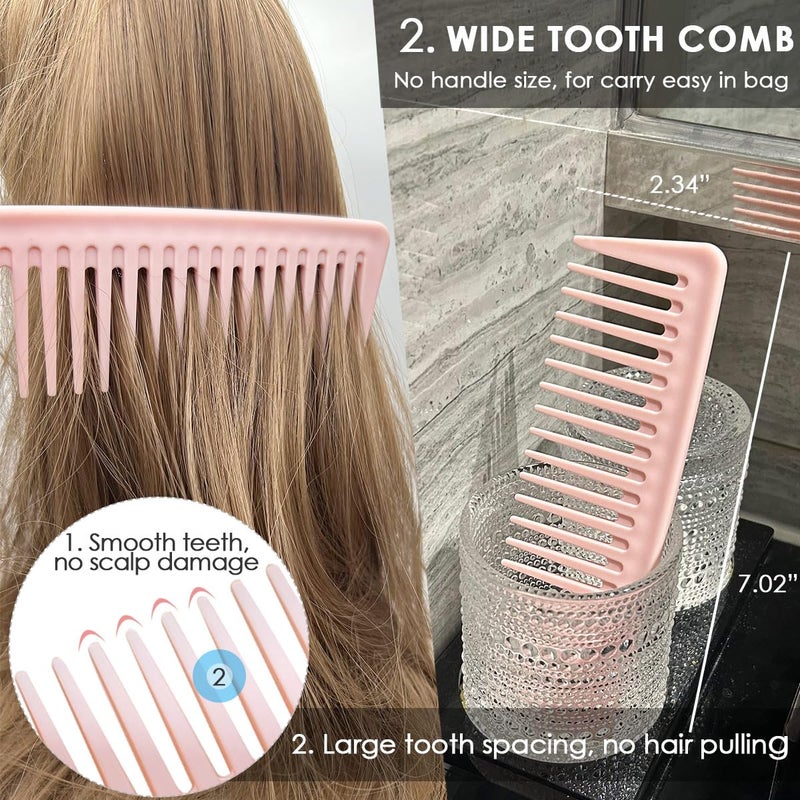 VITMOORY Hair Combs for Women Men, Large Wide Tooth Comb, Fine Tooth, Rat Tail Comb, Comb Set for Wet Curly Thick Thin Hair Styling Detangling (6 PCS) - Image 5